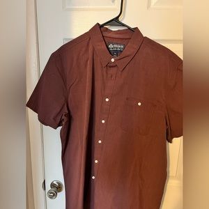 American Rag, burnt red button up short sleeve shirt. Size XXL